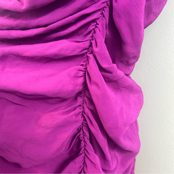 Zara Purple Ruched Mini Dress - Picture 11 of 14